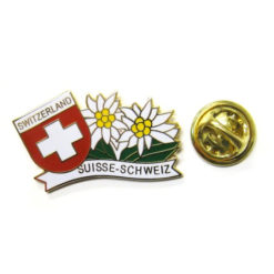 Spilla con croce svizzera Edelweiss