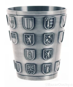 Verre à shot en métal avec croix suisse et écussons