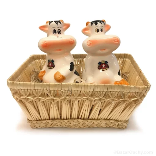 Swiss cow salt and pepper - Basket