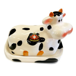 Beurrier en forme de vache suisse