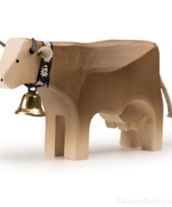 Vache en bois suisse jouet