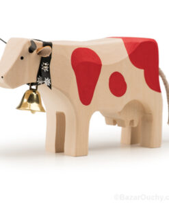 Vache en bois suisse jouet
