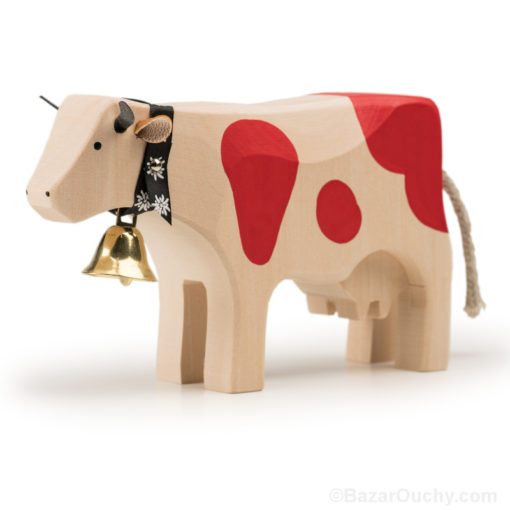 Vache en bois suisse jouet