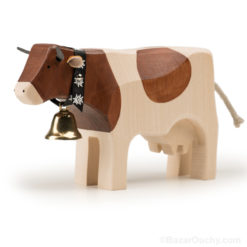 Juguete de vaca suizo de madera