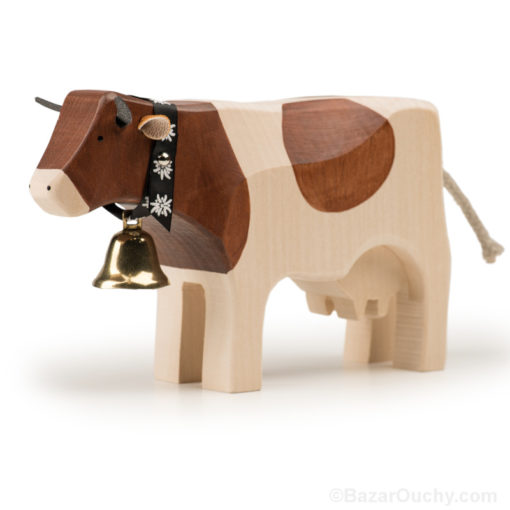 Vache en bois suisse jouet