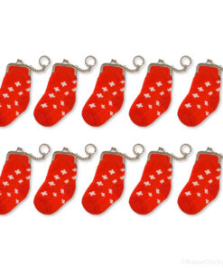 Porte monnaie forme de chaussette croix suisse