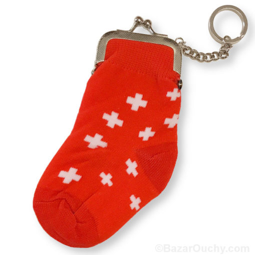 Swiss cross sock shaped coin purse