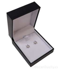 Alternative view of Boucle d'oreille Edelweiss en argent - Orange