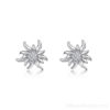 Silver edelweiss earring