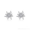 Boucle oreille edelweiss en argent