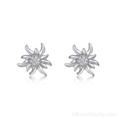 Boucle oreille edelweiss en argent