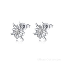 Silver edelweiss earring