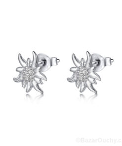 Boucle oreille edelweiss en argent