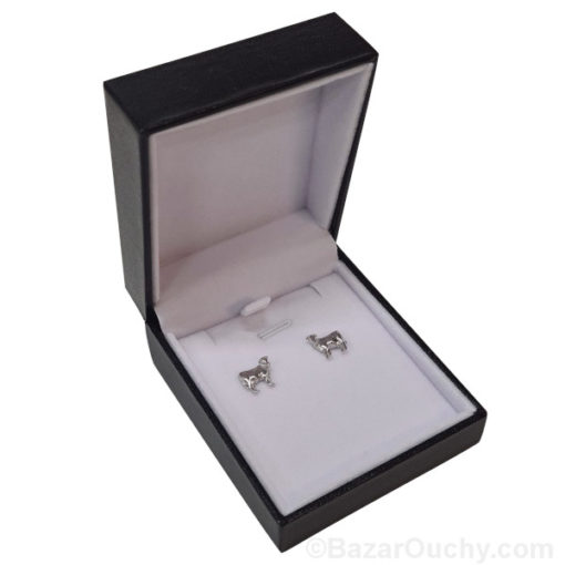 Boucle d'oreille vache en argent – Image 2