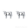 Silver cow earring