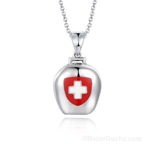 Swiss bell necklace in silver_