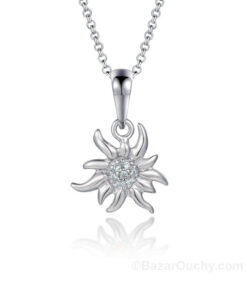 Collier edelweiss en argent - 1cm_