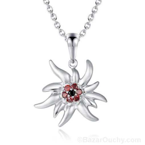 Edelweiss-Collier in Silber mit Brillant