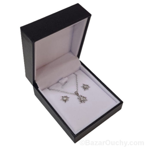 Boucle d'oreille et pendentif Edelweiss en argent – Image 2