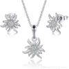 Edelweiss necklace and earrings in silver_