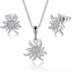 Collier et boucle oreilles edelweiss en argent_