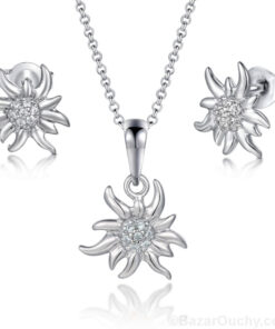 Collier et boucle oreilles edelweiss en argent_