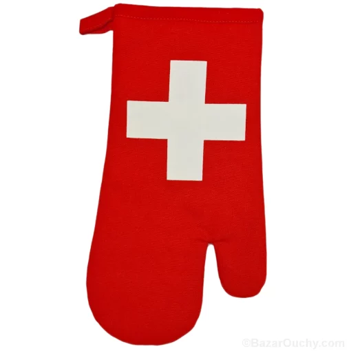 Swiss cross kitchen oven glove