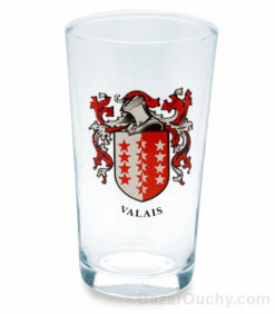 Valais flag white wine glass