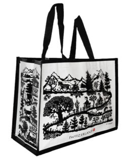Black and white Swiss poya bag