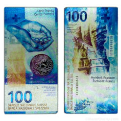 Magnet magnet Swiss banknote 100 francs chf