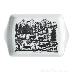 Plateau découpage poya noir et blanc