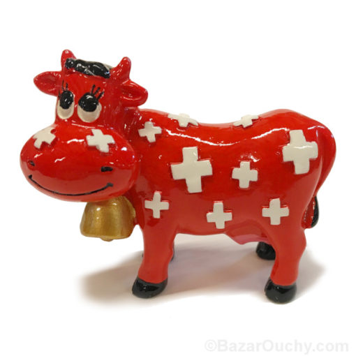 Swiss cross cow statue