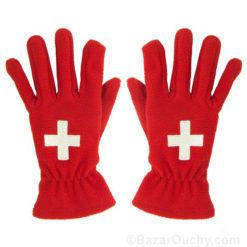 Red Swiss cross glove