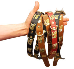 Dog collar with metal cow