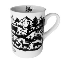 Tasse poya découpage noir et blanc