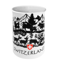 Tasse poya découpage noir et blanc