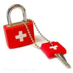 Cadenas avec croix suisse - Rouge