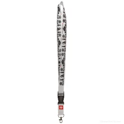 Tour de cou poya decoupage noir et blanc - Lanyard