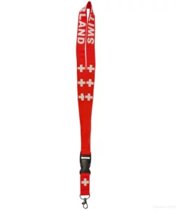 Sangle tour de cou croix suisse - Lanyard