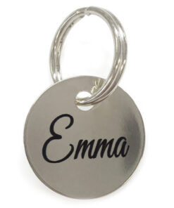 Médaillon plaquette collier chien personnalisé argenté