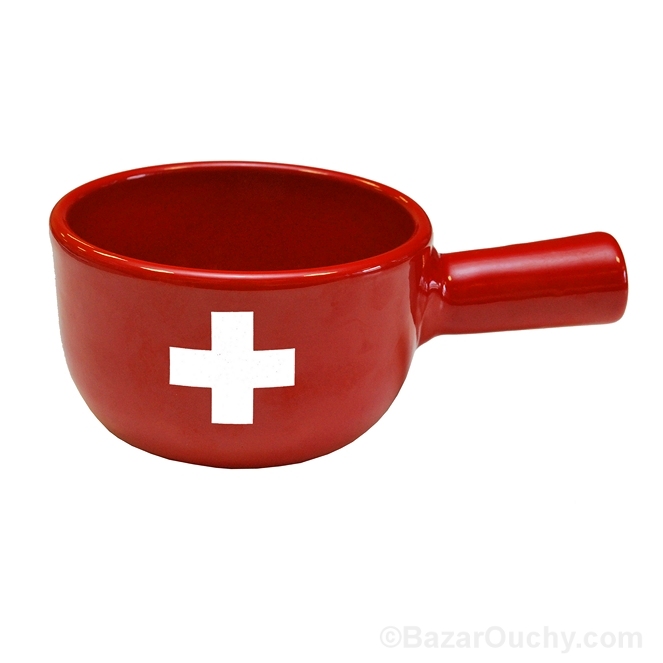 Petit caquelon à fondue croix suisse - BazarOuchy