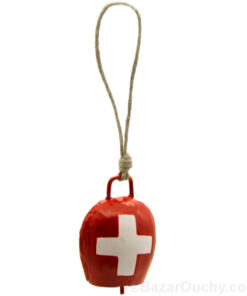 Cloche rouge avec croix suisse