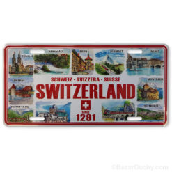 Swiss metal car plate