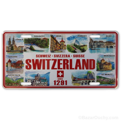 Swiss metal car plate