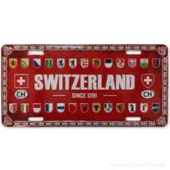 Swiss metal car plate