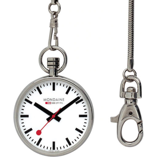Reloj de bolsillo de moda estación de tren suiza