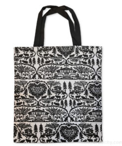 Sac découpage poya suisse noir et blanc en tissu