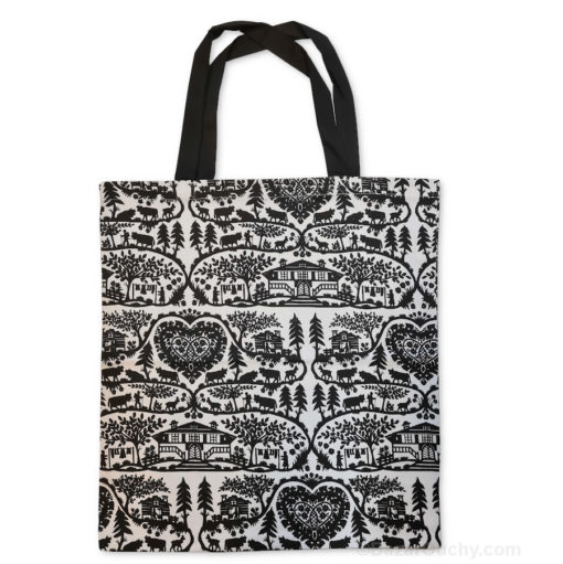 Black and white Swiss poya cutout bag in fabric