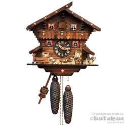 Horloge chalet coucou 8 jours avec croix suisse