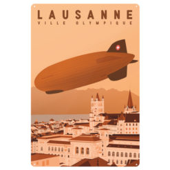 Affiche Poster plaque en métal Suisse Lausanne